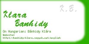 klara banhidy business card